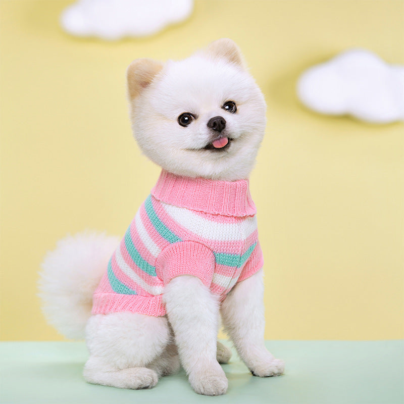 Adorable Striped Sweater for Toy and Small Dogs, Cats - Warm, Cozy, and Soft Autumn and Winter Apparel for Pets - Perfect for Outdoor Play and Indoor Relaxation