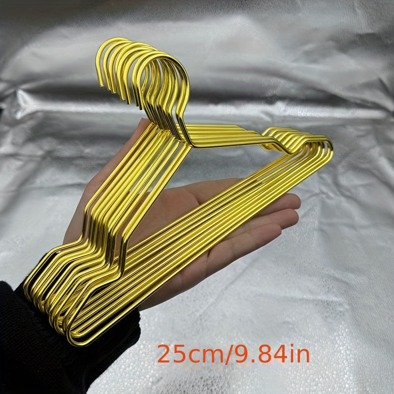 10pcs Golden Metal Pet Clothes Hangers with Non-Slip Grooves - Ideal for Small to Medium Dogs & Cats, Perfect for Teddy Breeds - Durable Iron Display Racks for Pet Apparel in Retail or Home Settings, Hangers for Clothes