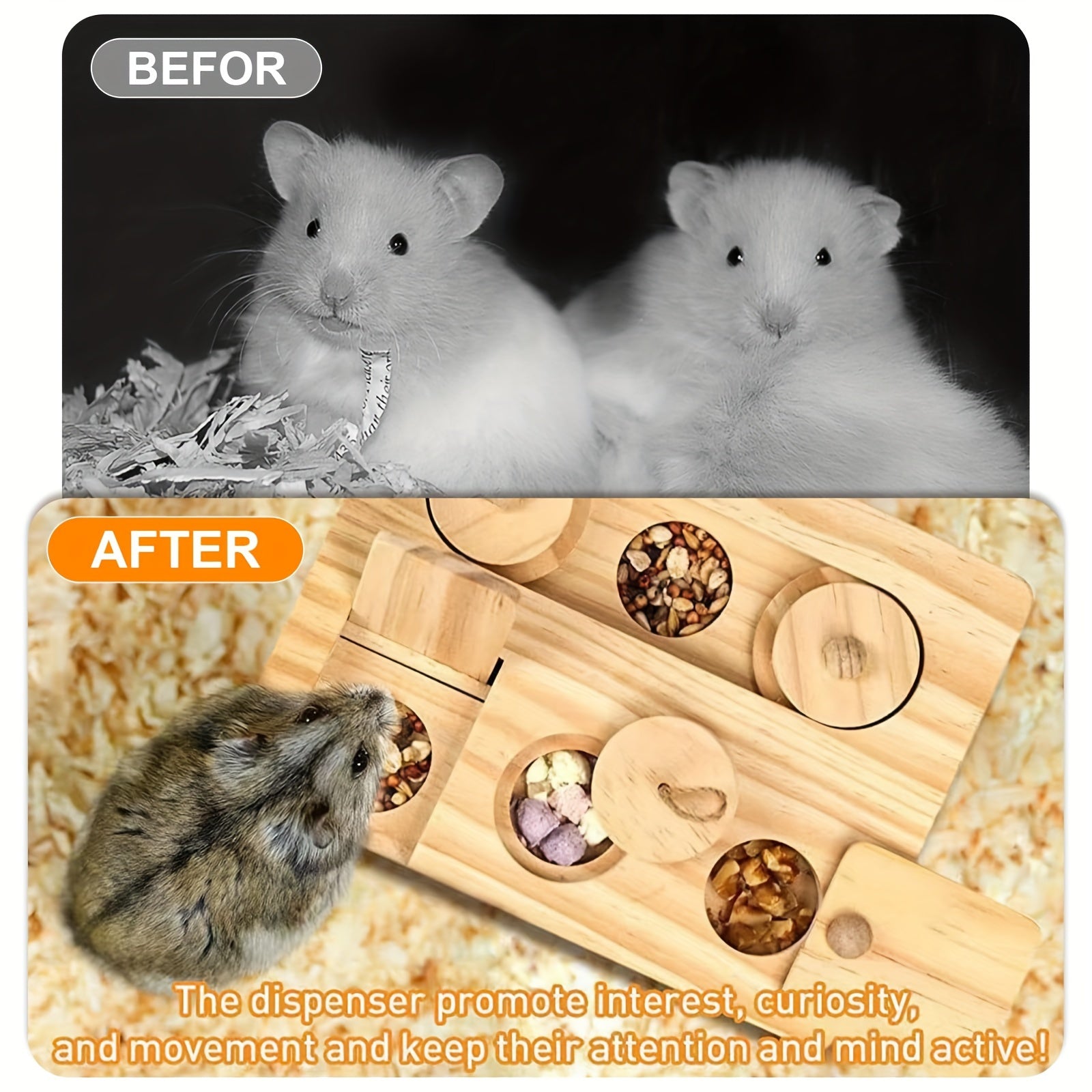 Guinea Pig Foraging Toys, 6 In 1 Hamsters Wooden Interactive Educational Foraging Toy, Enrichment Toys For Rabbits, Bunny, Chinchilla, Rats And Gerbils Small Animal Pet Toys