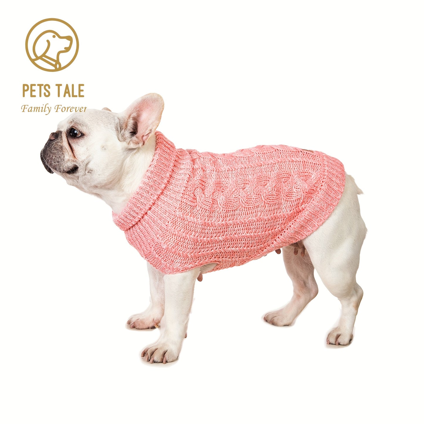 PETS TALE Dog Sweater Cable-Knit Pullover with Chain Detailing & Tag - Machine Washable Cozy Winter Sweater for Small, Medium & Large Breeds, Navy Blue, Dog Sweater for Small Dogs, Durable Petwear