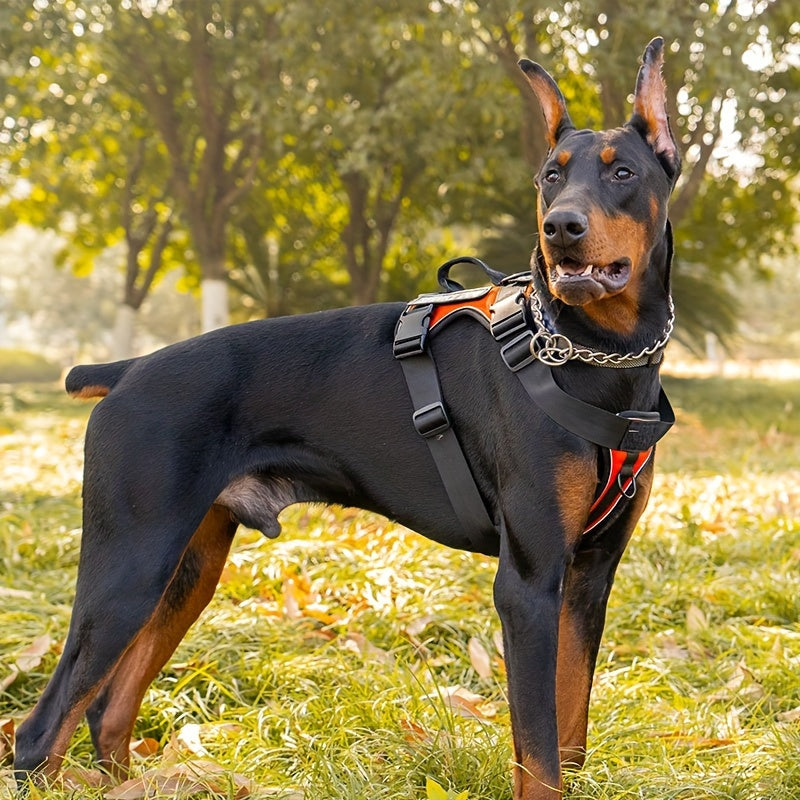 Reflective Dog Service Dog Harness with 5 Patches, Adjustable Soft Oxford Pet Harness, Mesh Inner Layer, Easy to Control, Suitable for Small and Medium Dogs