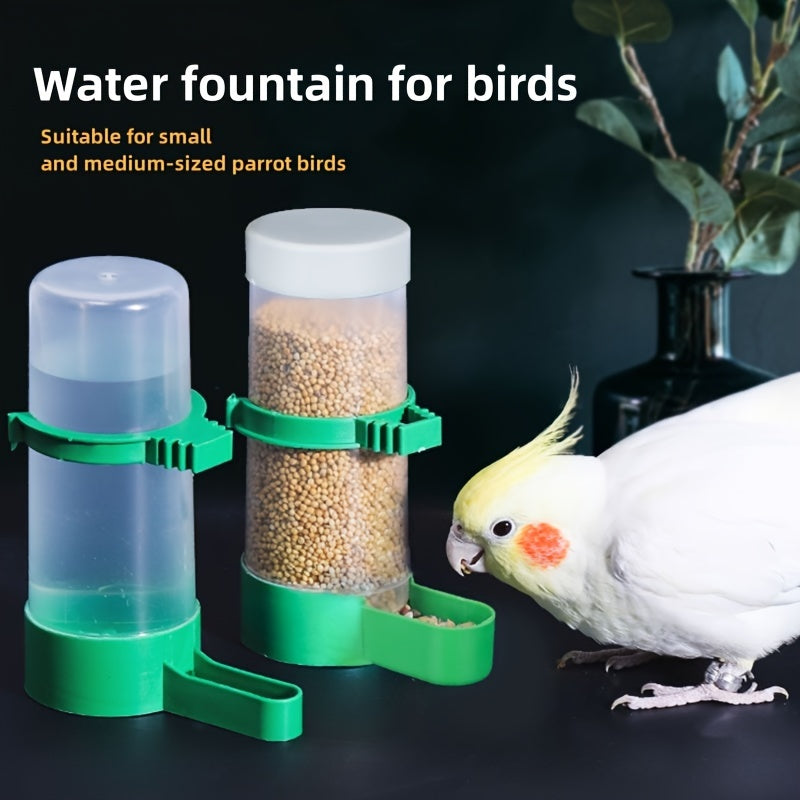 Two-Pack Bird Feeder, Automatic Feeder for Parrots, Birdcage Waterer, Waterer for Small and Medium Parrots