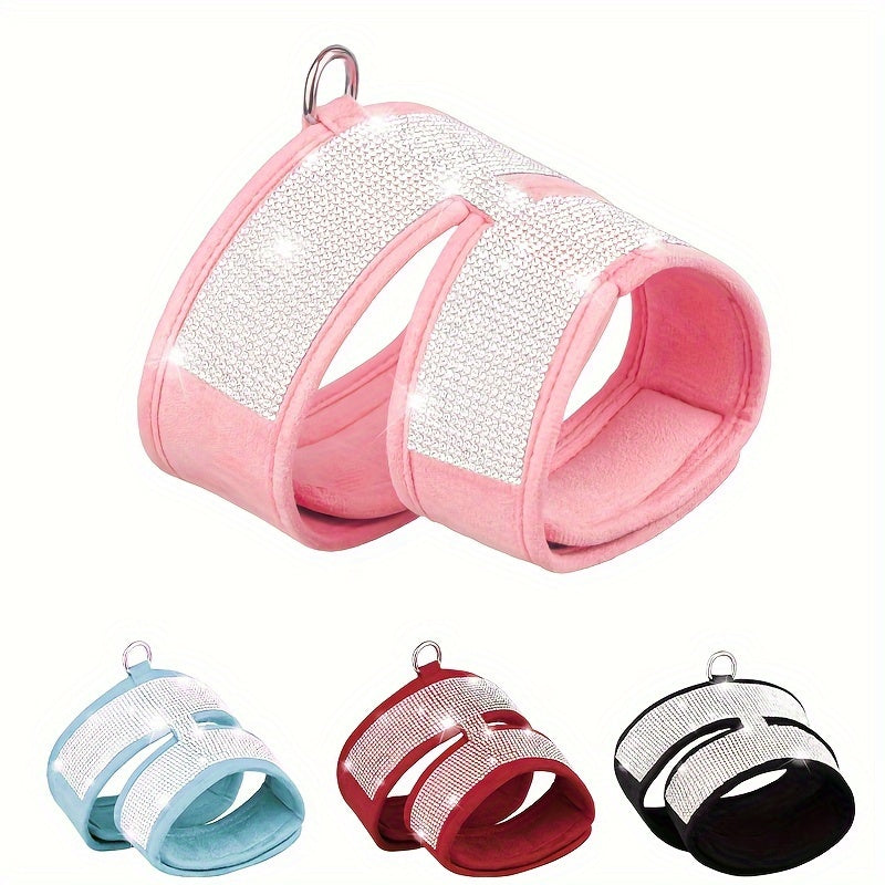 No Pull Pet Harness For Dogs, Bling Rhinestone Soft Dog Harness, Escape Proof Dog Vest Harness For Outdoor Walking Jogging
