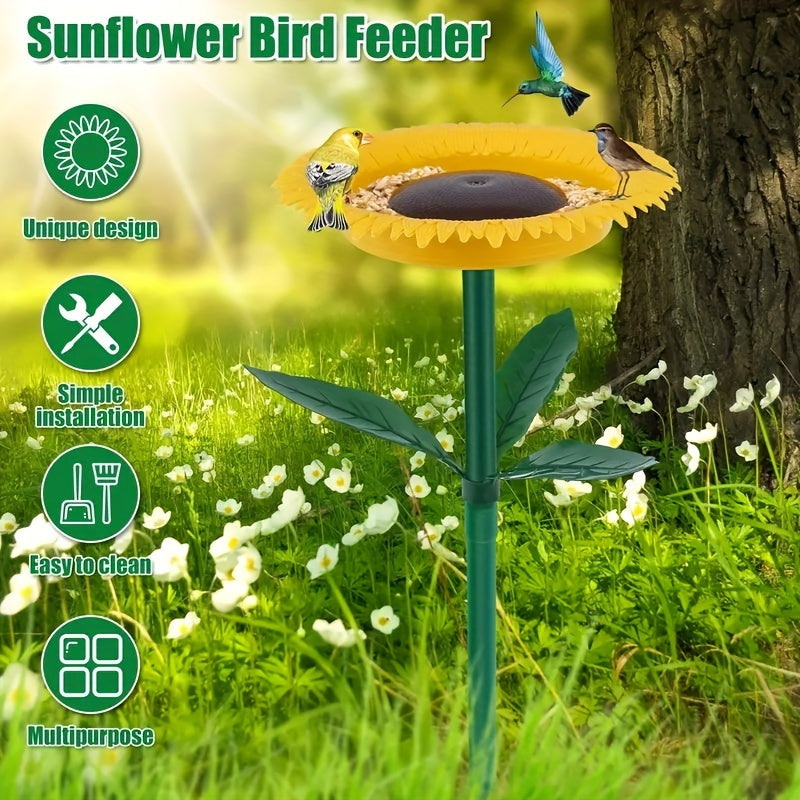 Sunflower Bird Feeder for Outdoor Garden - Durable PP Material, Perfect for Festive Yard Decor & Attracting Birds