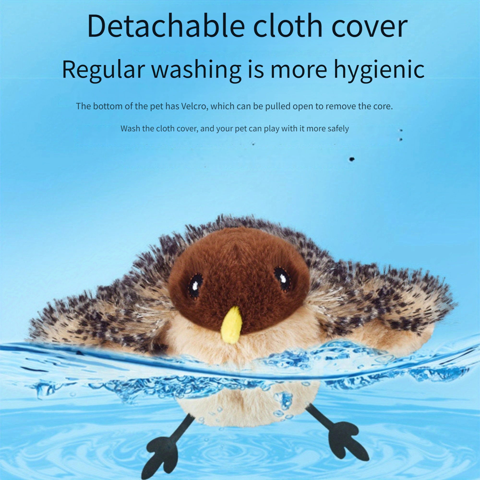 Interactive Plush Bird Cat Toy with Self-Raising Sound, Includes Pet Herb - Non-Electric Fabric Pet Toy, Simulated, TikTok