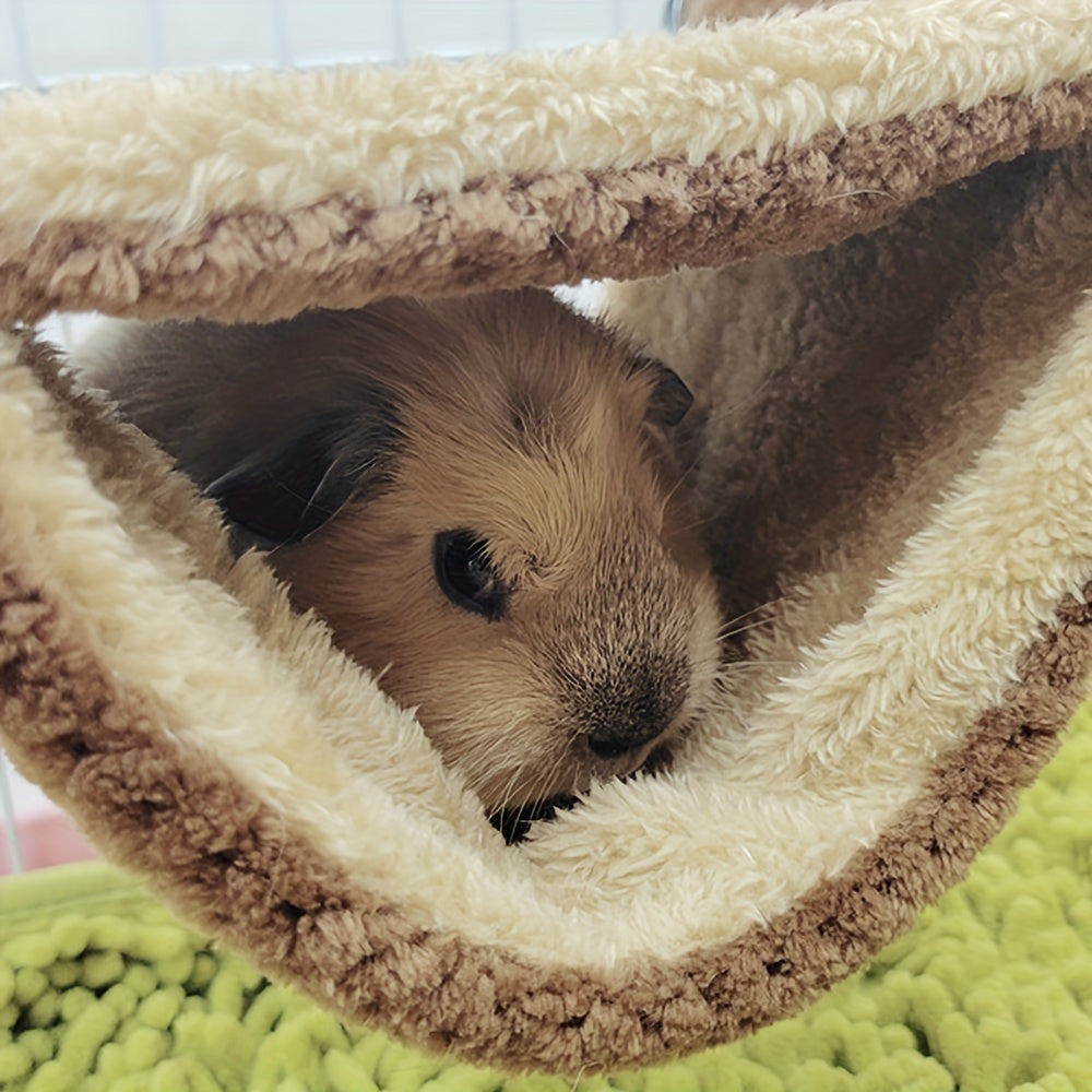 Double Layer Winter Warm Rat Hammock - Cozy Hanging Nest Bed for Guinea, Rats, And Chinchillas - Cage Accessories for Small Pets