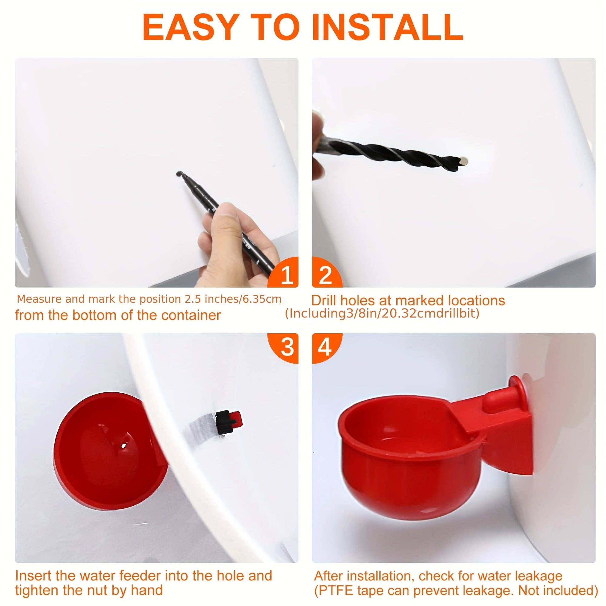 6/12/20pcs Automatic Chicken Waterers with Cleaning Brush - Premium PP Self-Stopping Dispensers for Coop Farming | Durable, Tool-Free Install | Ideal for Chickens, Ducks, Poultry & Birds | Leak-Proof & Easy to Refill