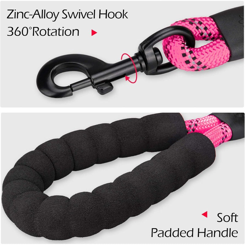 Dog Harness and Leash Combo Escape Proof No Pull Vest Harness with 5 Feet Leash Reflective Adjustable Soft Padded Pet Harness with Handle for Small to Large Dogs Pink M