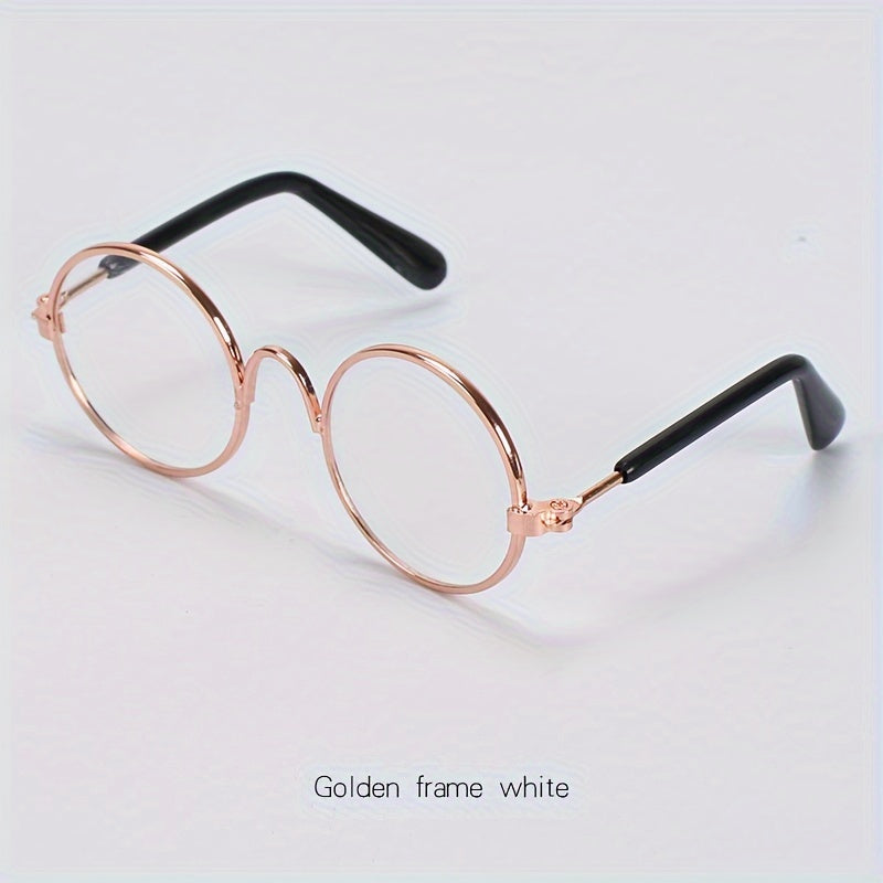 Whimsical Pet Fashion Glasses for Cats & Dogs - Fun & Stylish Round Frame Accessory, Perfect for Teddy Breeds & Unique Animal Fashion Statements, Cute Pet Accessories