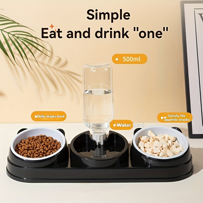3-in-1 Stainless Steel Pet Feeding Station with Automatic Food and Water Dispenser, Dual Bowls for Dogs and Cats - Durable, Easy-to-Clean, Space-Saving Design for Small to Medium Pets, Pet Feeding Station|Modern Pet Station|S