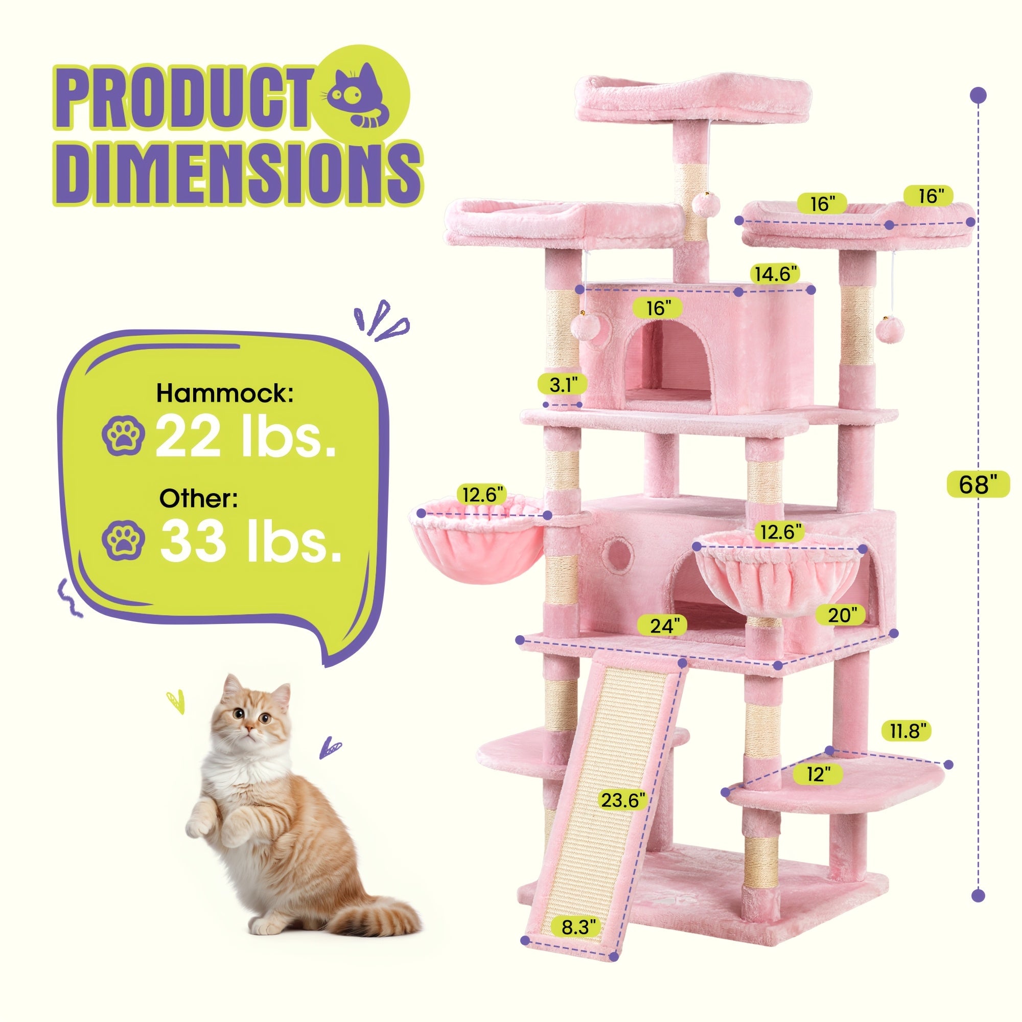 Multi-Level Cat Tree Tower for Indoor Cats