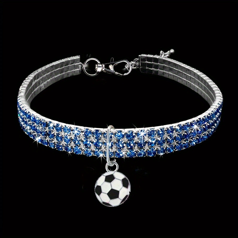 Luxurious Crystal Diamond Pet Collar - Fashionable Zinc Alloy Necklace for Dogs & Cats, Plaid Pattern