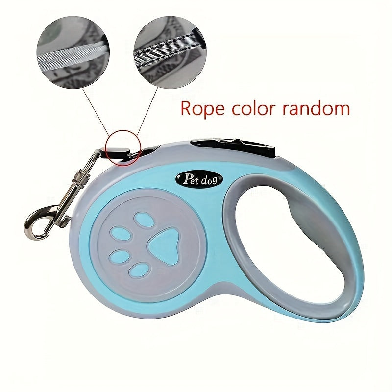 Durable Nylon Retractable Dog Leash With One-Button Control, Great For Outdoor Walks & Travel With Small And Medium Pets