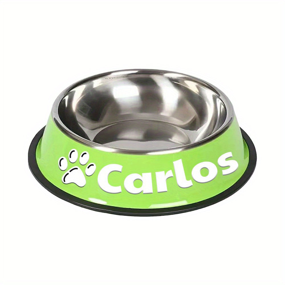 1pc Personalized Stainless Steel Dog Bowls - Non-Slip Custom Pet Feeding Dishes - For Dogs - Ideal for New Year Gifts