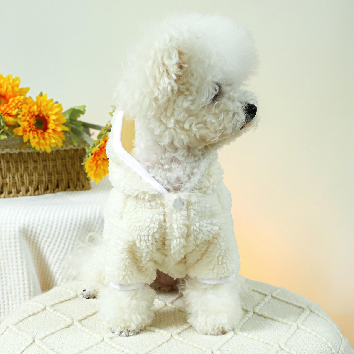 Cozy Fleece Christmas Dog Sweater - Festive Pet Apparel for Small Breeds, Warm & Comfortable Autumn/Winter Outfit