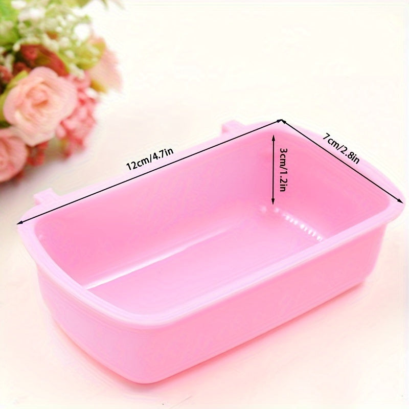 1pc Deluxe Multi-Purpose Small Animal Feeding Bowl - Durable, Easy-to-Clean, BPA-Free Plastic Pet Food Dish for Hamsters, Squirrels, Gerbils, Birds - Convenient Cage Accessory for Snacks and Meals with Non-Slip Base