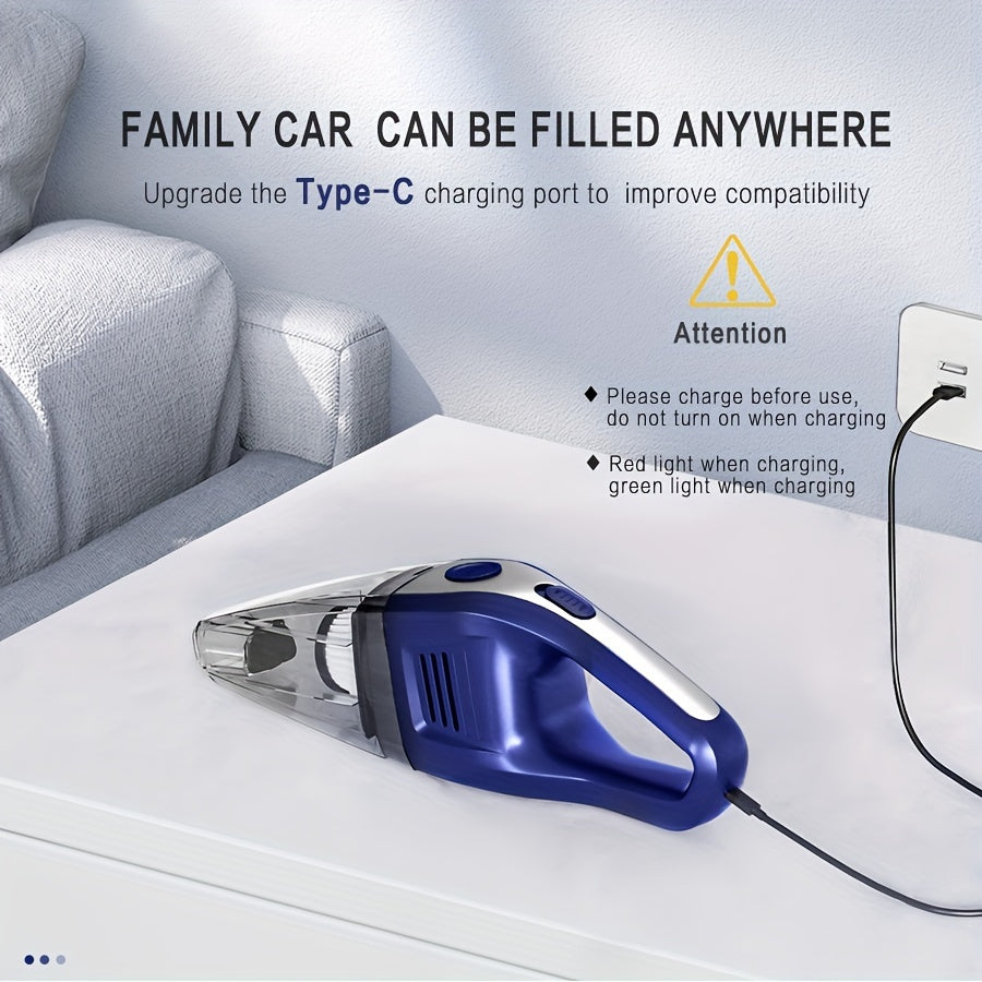 Car Vacuum Cleaner 5000pa Strong Suction, Powerful Handheld Wireless Vacuum Cleaner, USB Charging Long Working, Car Accessories For Men Women, Suitable For Cars, Homes, Offices, Pet Hair Cleaning