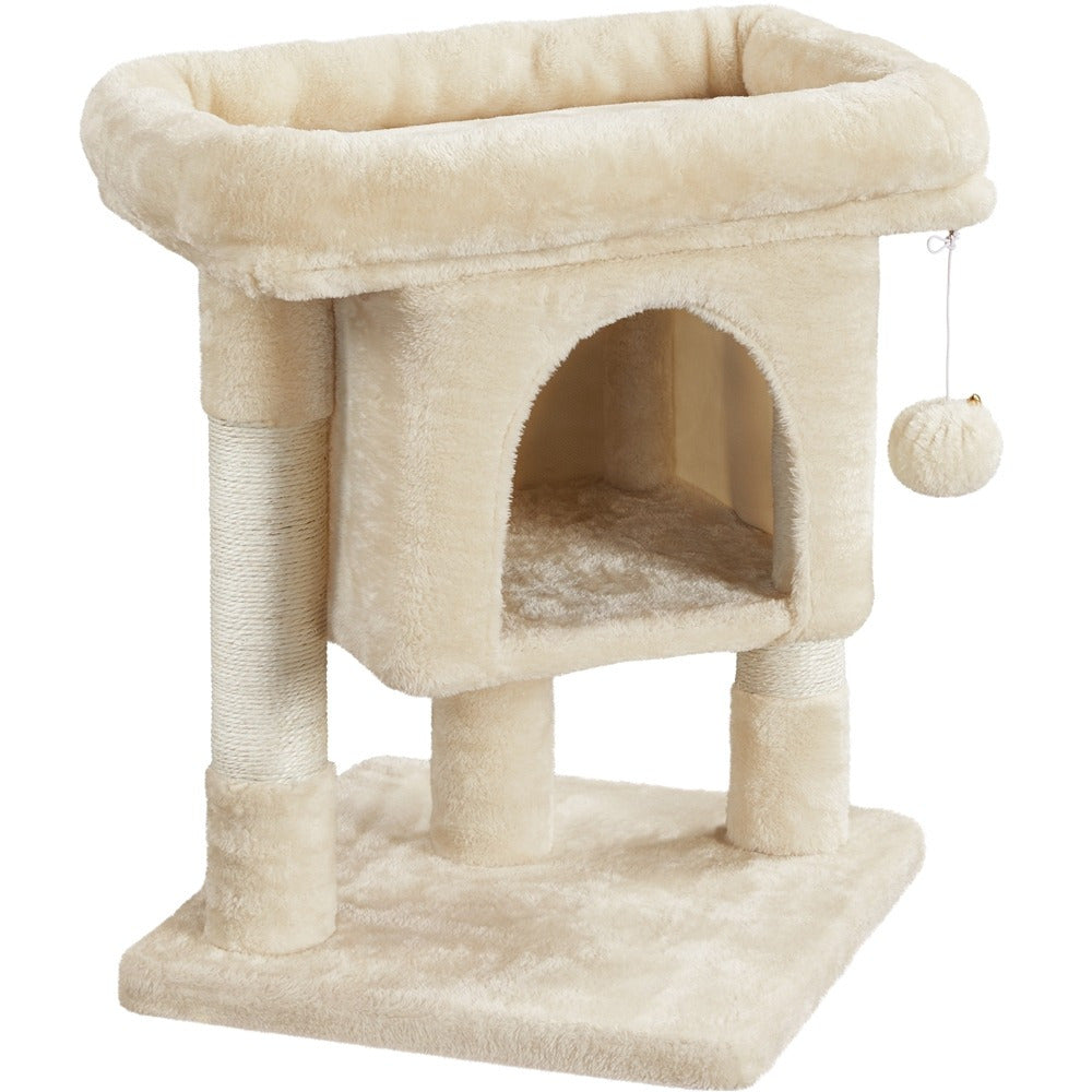 Costoffs 23.5in Cat Tree Tower, 2-Level Cat Condo with Sisal-Covered Scratching Posts, Cozy Pet Furniture, Halloween Cat Furniture for Indoor Kittens and Cats