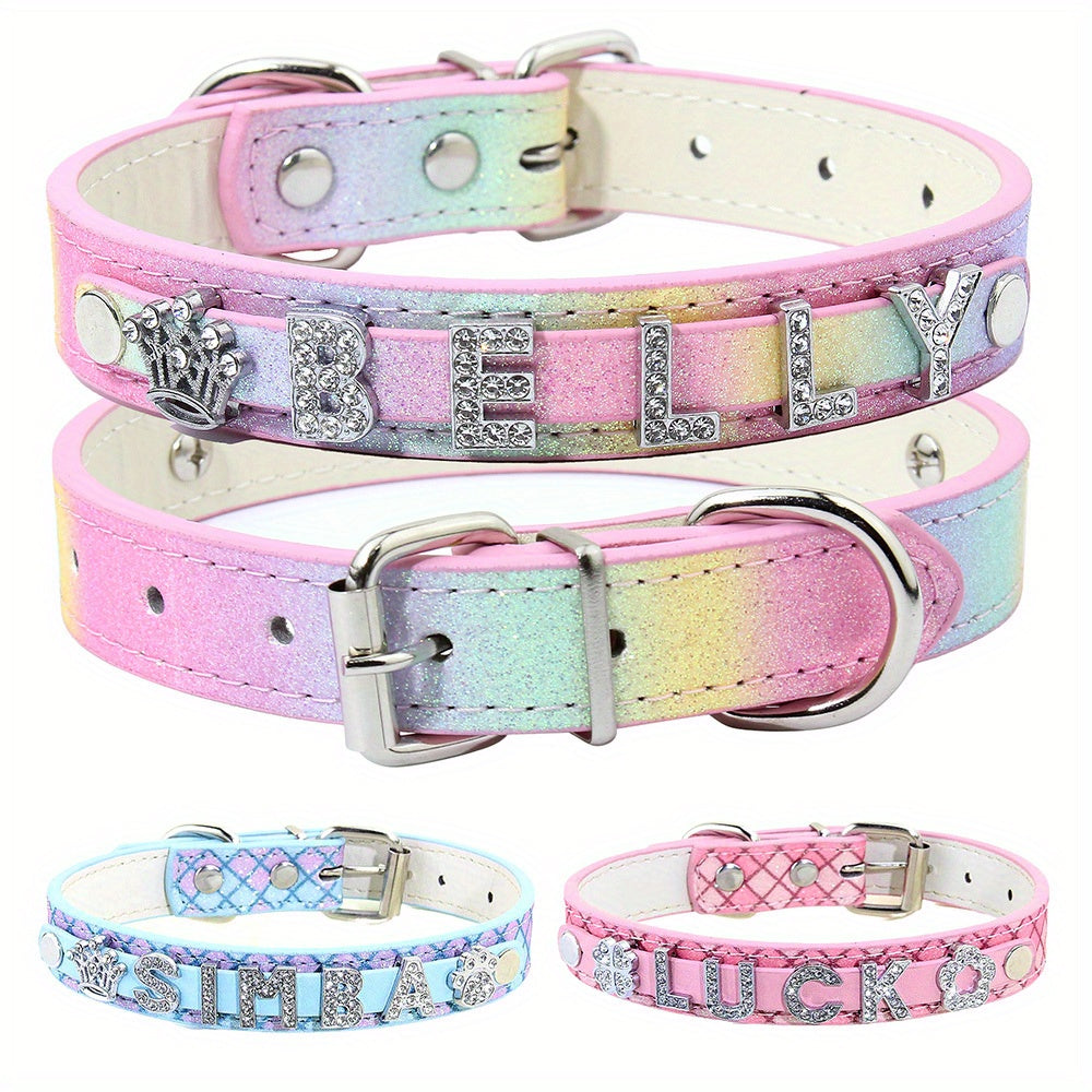 Personalized Small Dogs Chihuahua Collar with Bling Rhinestone Puppy Dog Collars Custom Cat Necklace Free Name Charms Pet Accessories