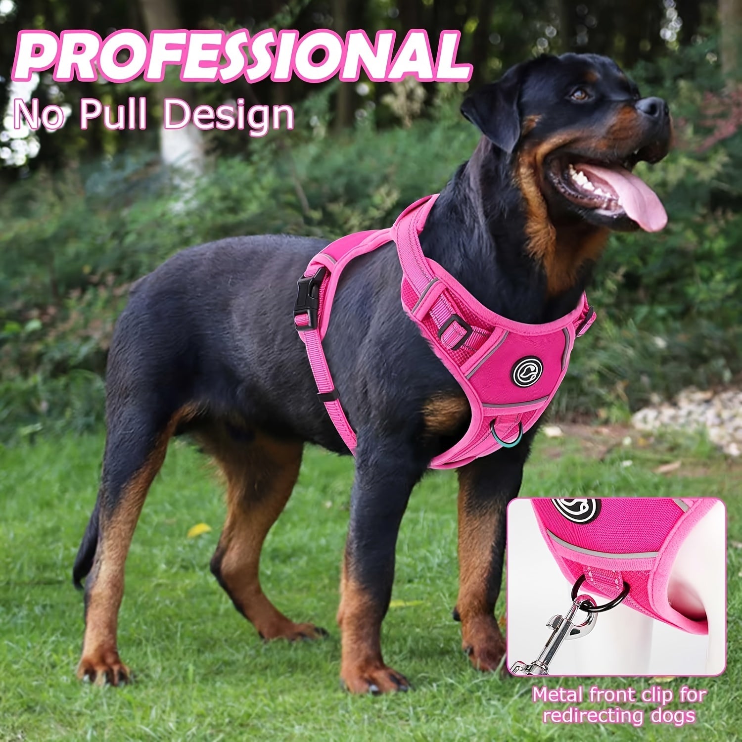 Dog Harness Medium Sized, No Pull Dog Harness For Medium Large Dogs, Adjustable Soft Padded Dog Vest Harness With Reflective Strips Pet Harness For Medium Large Dogs