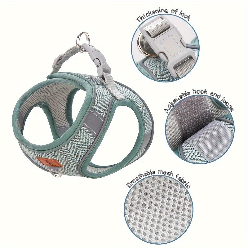 Breathable HP378 Pet Harness, Polyester Dog Vest with Durable Chest Back Strap, Adjustable Fit, Hand Wash Only, Comfortable Pet Supplies for Dog Walking