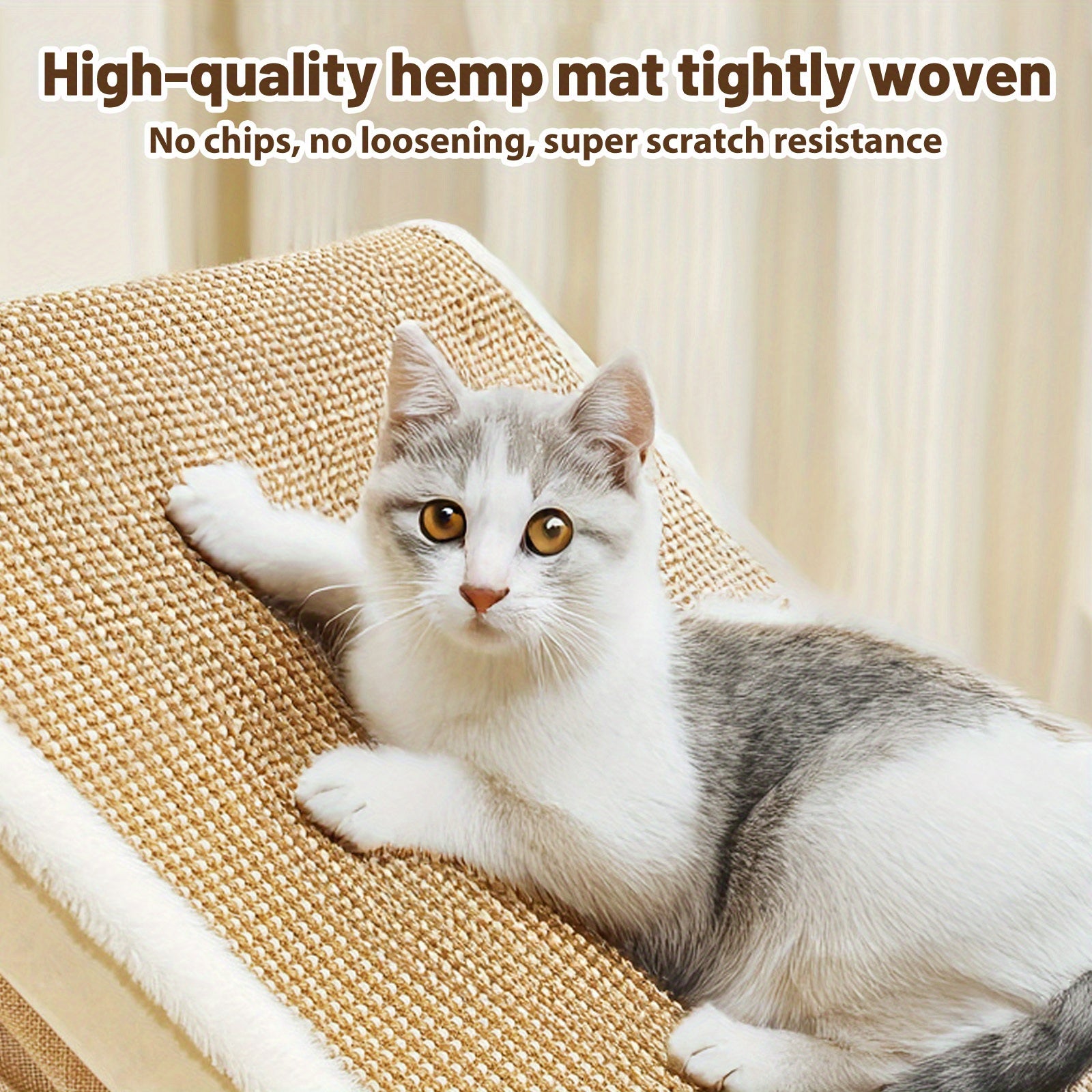 19.68" Super Large Sisal Cat Tent Villa - Four-Season Semi-Enclosed Cat Bed with Removable Natural Sisal Scratching Board, Anti-Chip Design & Polyester Fill for Cozy Comfort, Pet Relaxation Spot, Vibrant Home Decor, Durable P