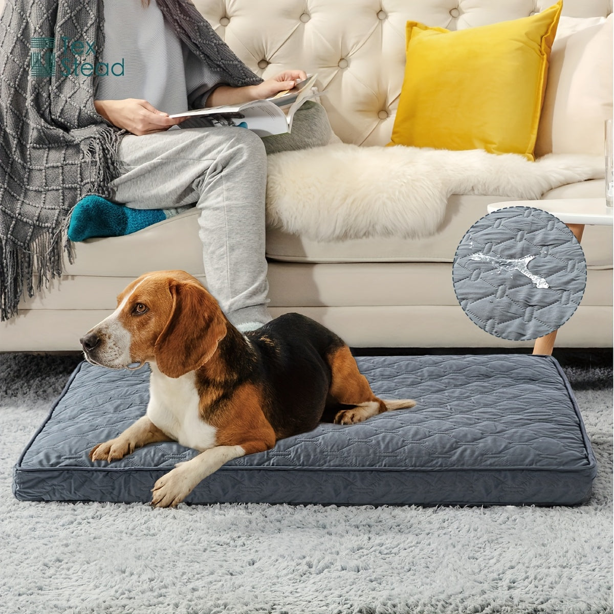 1pc & Machine Washable Dog Bed, Anti-Leakage Removable Dark Gray Pet Bed Cover, Dog Bed Protector Rainbow Dog Paw Furniture Cover for Extra Large, Large, Medium, Small Dogs