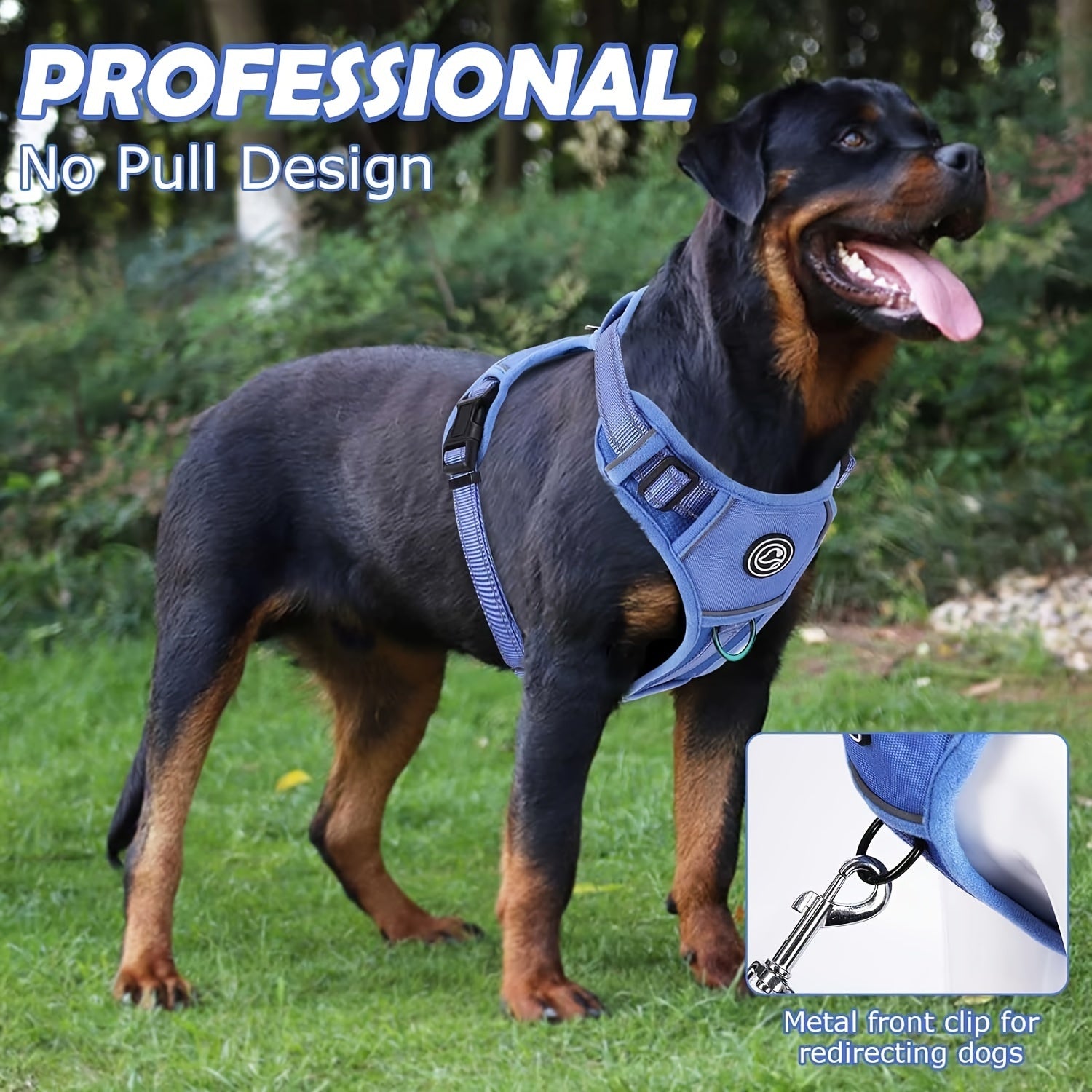 Dog Harness Medium Sized, No Pull Dog Harness For Medium Large Dogs, Adjustable Soft Padded Dog Vest Harness With Reflective Strips Pet Harness For Medium Large Dogs