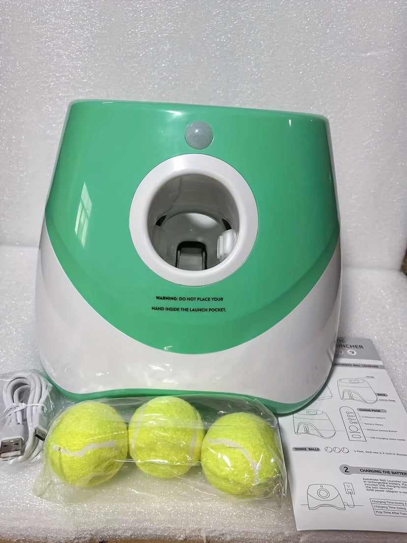 Outdoor Pet Automatic Tennis Ball Launcher - Dog Training Toys - Interactive Pet Toy for Fetch Training and Exercise