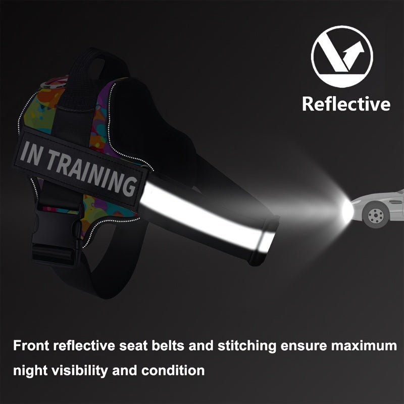 Dog Harness Adjustable Pet Vest Reflective No Pull Pet Harness With Breathable Mesh Easy Walk Pet Vest With Handle For Outdoor Walking