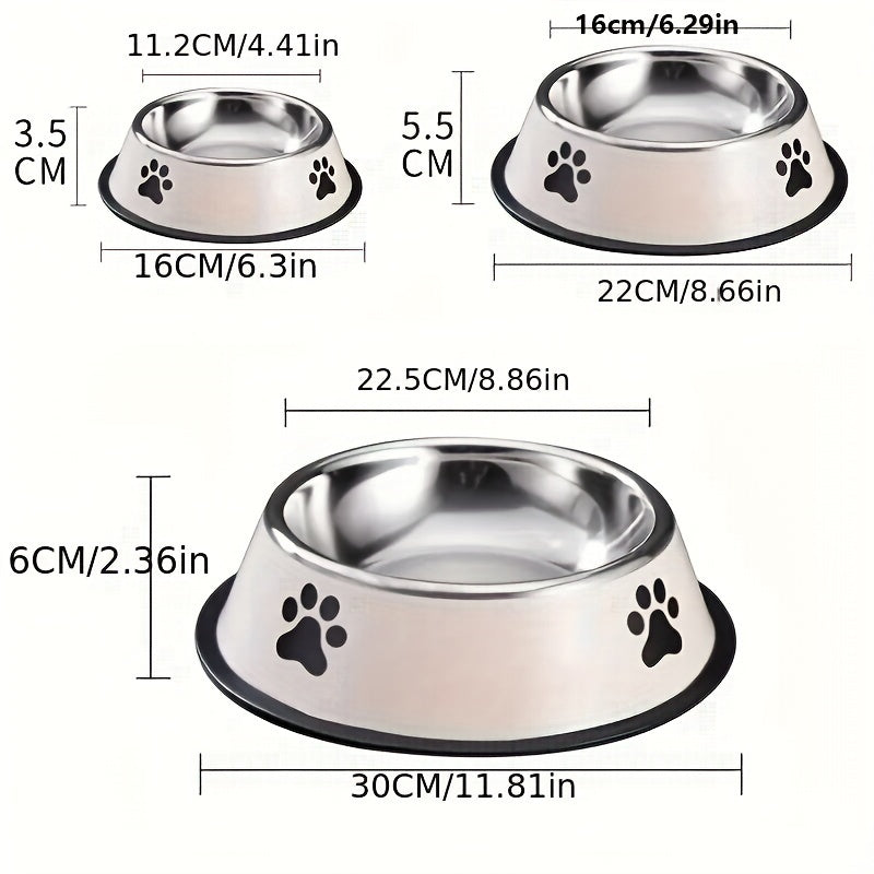 Premium Stainless Steel Pet Bowl - Non-Slip, Easy to Clean, Perfect for Dog And Cat Food And Water! Available In Three Sizes
