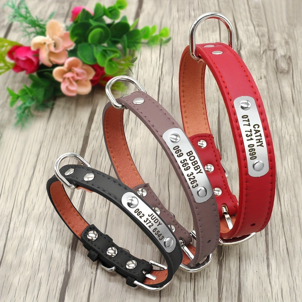 Custom Engraved Dog Collar with Personalized ID Tag