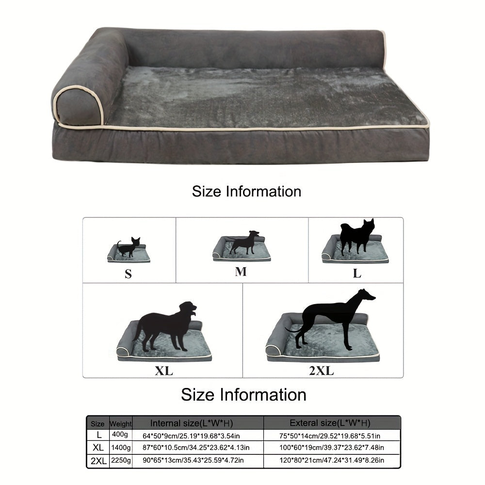 Memory Foam Orthopedic Dog Bed For Medium Dogs, Waterproof Medium Dog Beds With Washable Removable Cover, Dog Sofa Bed, L Shaped Pet Bed With Waterproof Lining And Nonskid Bottom