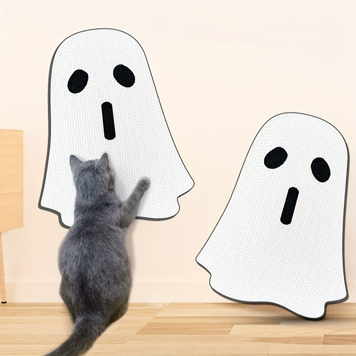 Halloween Ghost Cat Scratching Board, Durable Cardboard Cat Scratcher Pad, Indoor Cat Toy, Pet Furniture, Cat Nail Trimmer, 3D Scratching Post for Cats