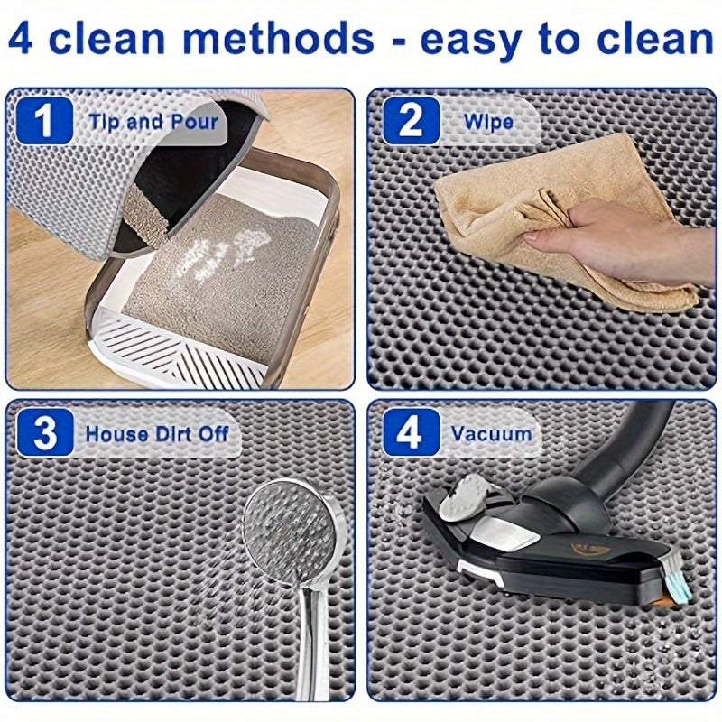 Cat Litter Mat Double-layer Cat Litter Trapping Mat Waterproof And Leak Proof Pet Toilet Mat Diaper Pad Cat Feeding Mat With Non-slip Backing