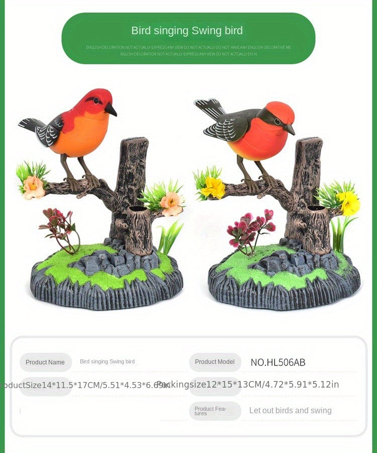 Simulation Voice-activated Bird Decoration Display Electric Induction Parrot Can Call And Move Birdcage Electronic Pet Toy