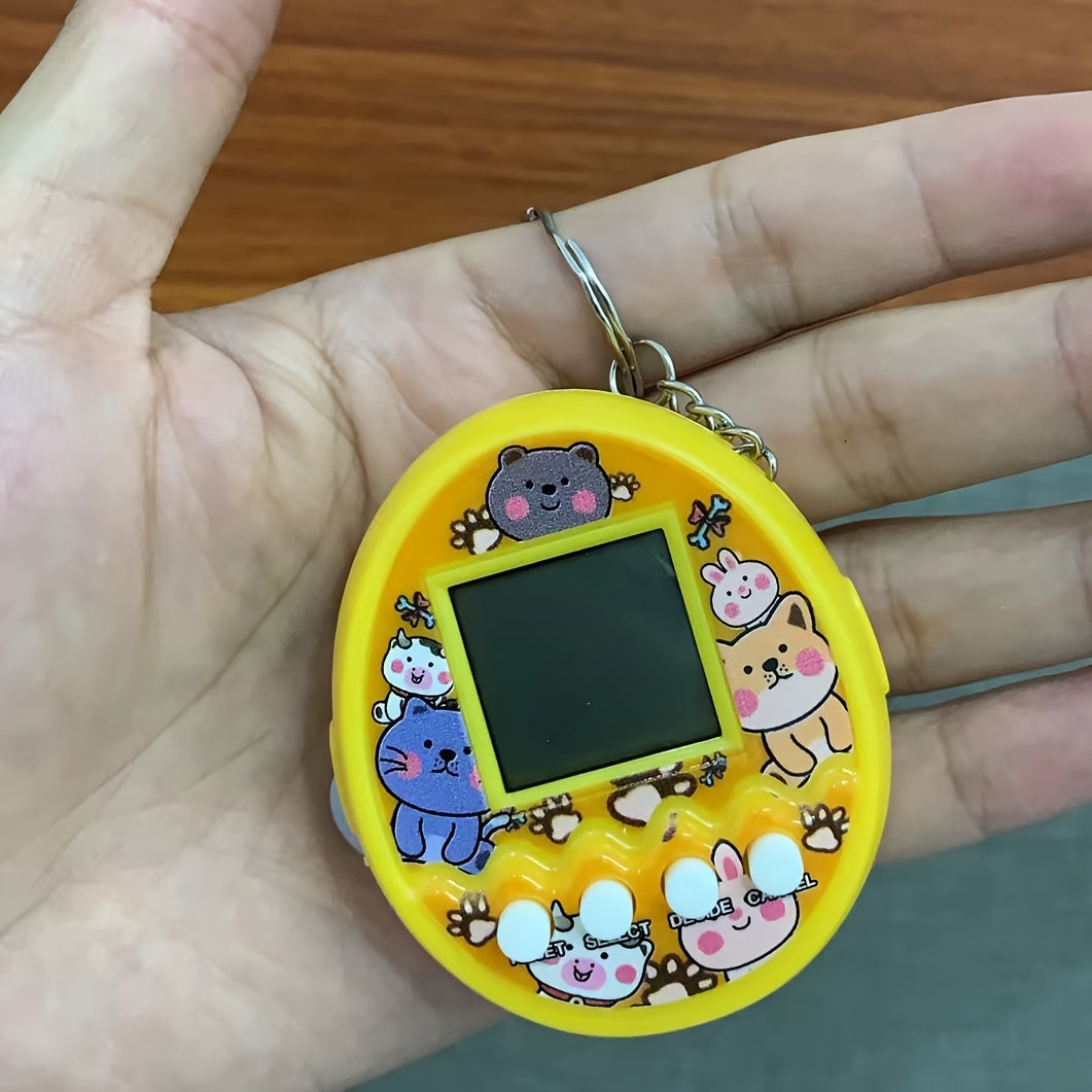 Holiday Gift Children's Electronic Pet Feeding Elf Virtual Pet Raising Mini Handheld Game Console Keychain Toy Raising Game Console