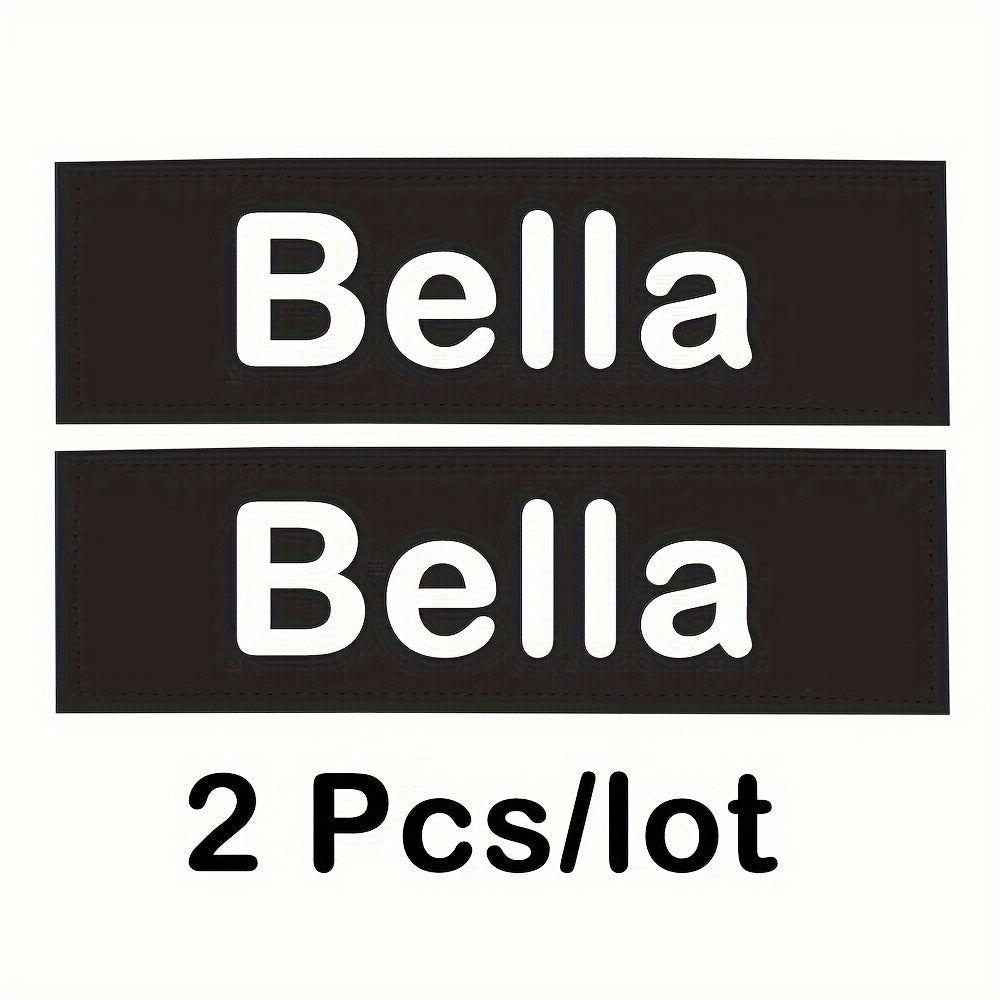 2 PCS/lot Personalized Dog Name ID Tag Pet Harness Custom Labels Removed Stickers ID Dog Chest Strap Vest Collar Patches
