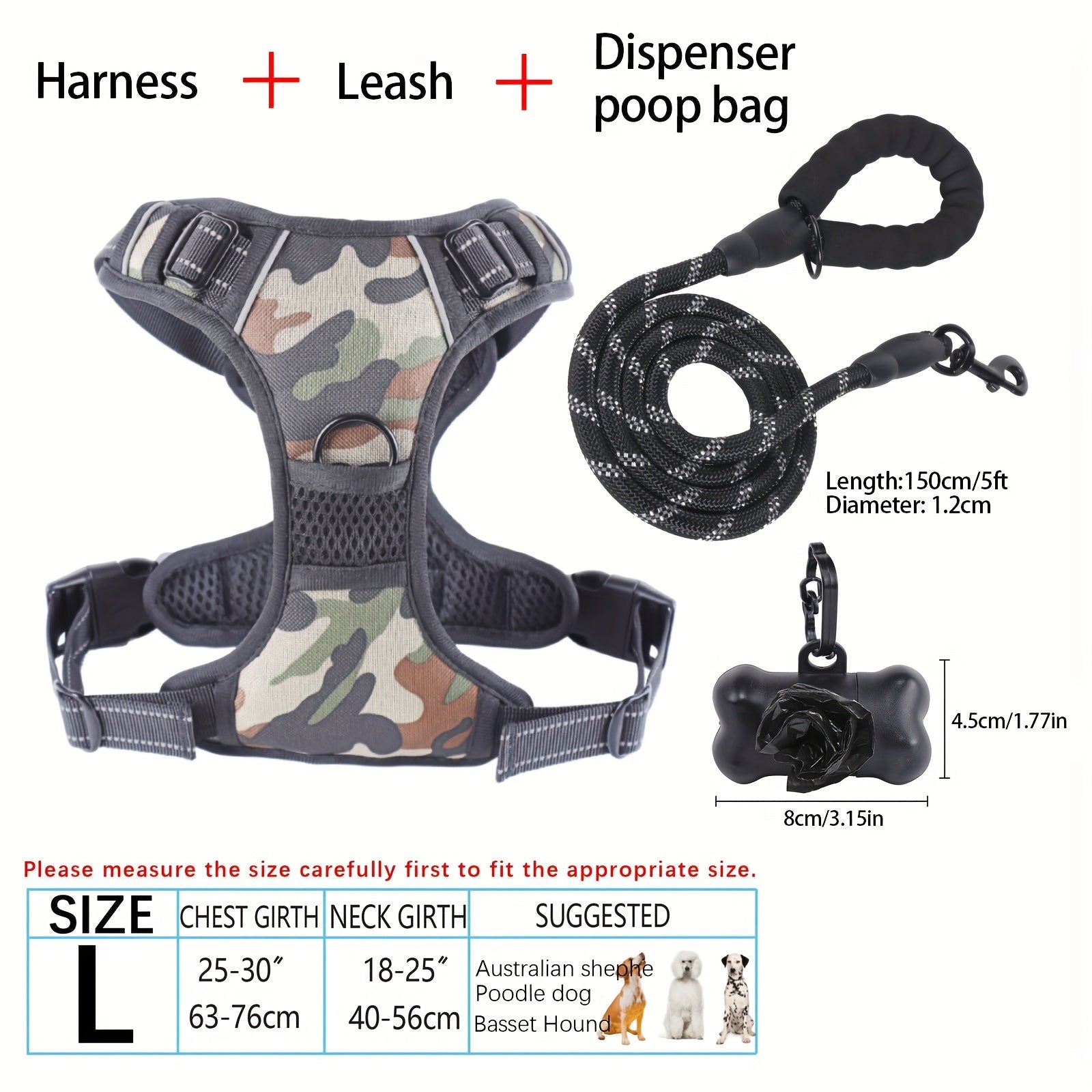 dog harness and leash set