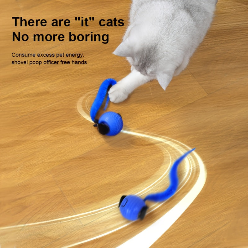 Interactive LED Light-Up Toy Ball for Cats and Dogs - Rechargeable USB, 3 Exercise Modes (Blue Light, Purple Light, Green Light), Durable Striped Plastic Shell, Fun Novelty Pet Toy for Small to Medium Breeds, Cat Toys for Ind