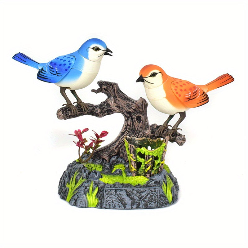 Simulation Voice-activated Bird Decoration Display Electric Induction Parrot Can Call And Move Birdcage Electronic Pet Toy