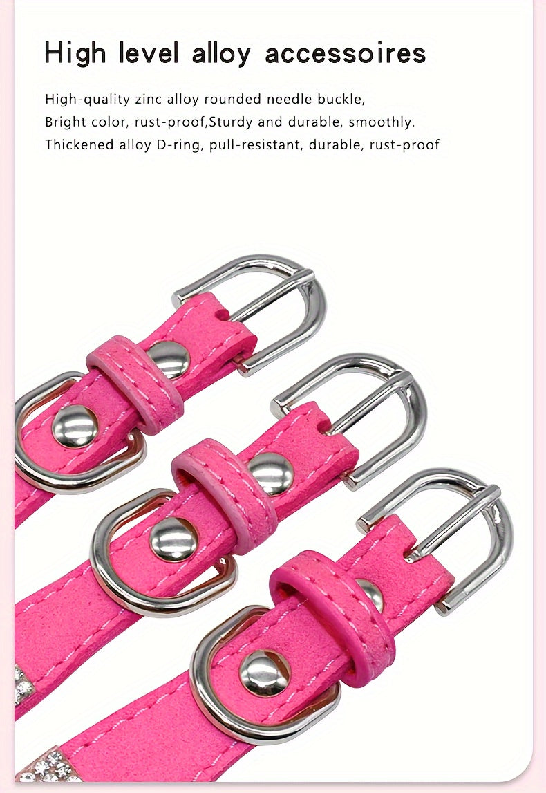 Sparkling Rhinestone Dog Collar with Leash