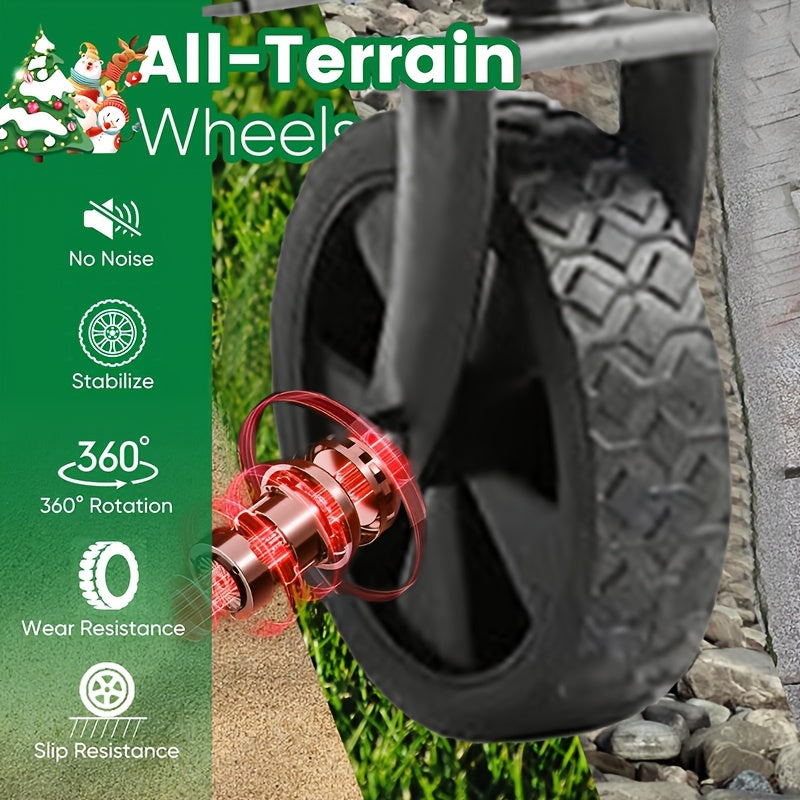 Collapsible Folding Wagon Cart, Large Capacity Track and Field Equipment Transporter, All-Terrain Foldable Pet Stroller, Heavy-Duty Utility Wagon for Grocery, Outdoor Beach, Gardening, Shopping & Fishing – Perfect Christmas