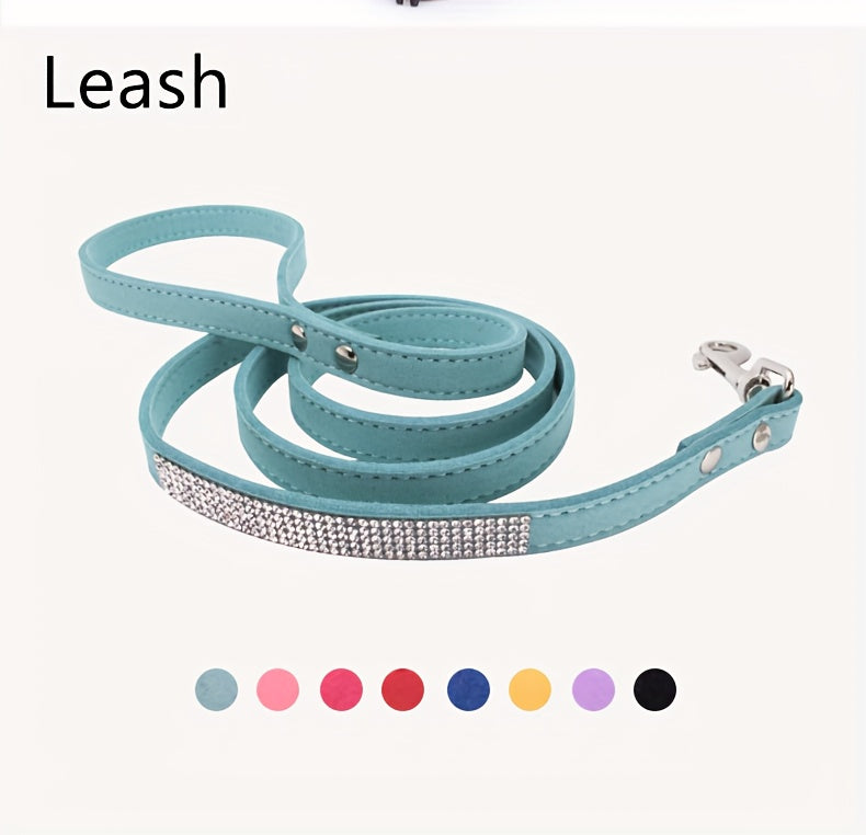 Sparkling Rhinestone Dog Collar with Leash