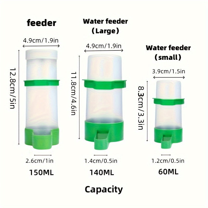 Two-Pack Bird Feeder, Automatic Feeder for Parrots, Birdcage Waterer, Waterer for Small and Medium Parrots