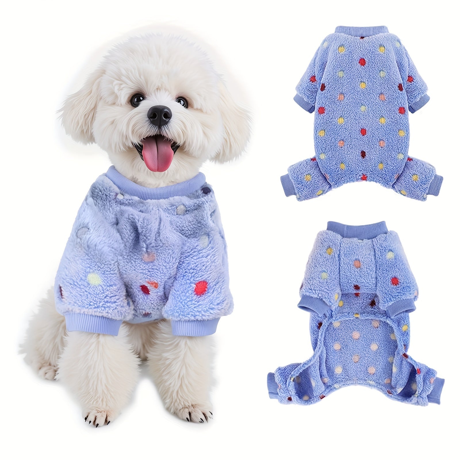 Extra Small Dog Pajamas, Soft & Stretchy 4 Legs Dog Sweater Jumpsuit, Cute Fall Winter Dog Onesies Pet Apparel Outfits for Chihuahua Yorkie