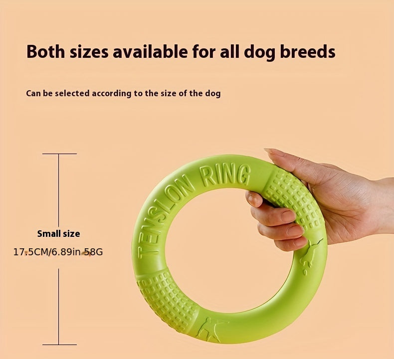 Durable Silicone All-Breed Dog Training Ring - Floats on Water, Interactive, Animal Print Pet Toy
