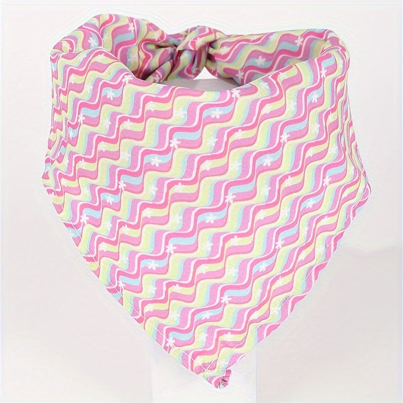1pc Creative Flower Print Pet Bib for Small and Medium Dogs, Cat and Dog Triangle Scarf, Pet Scarf, Pet Accessories