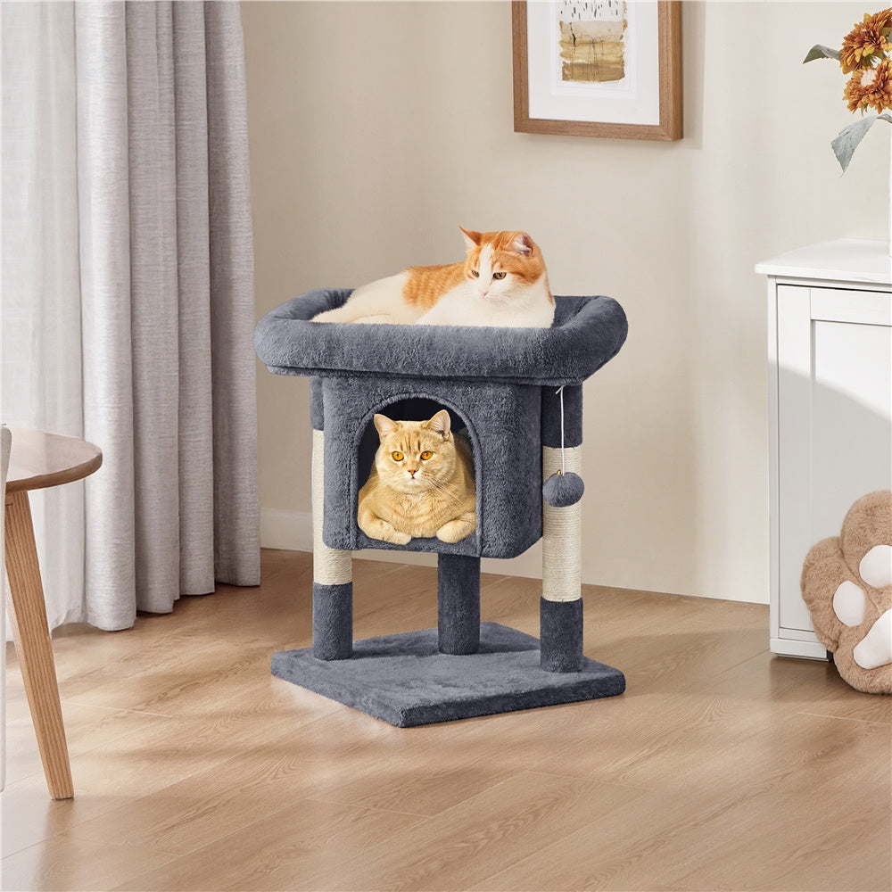 Costoffs 23.5in Cat Tree Tower, 2-Level Cat Condo with Sisal-Covered Scratching Posts, Cozy Pet Furniture, Halloween Cat Furniture for Indoor Kittens and Cats