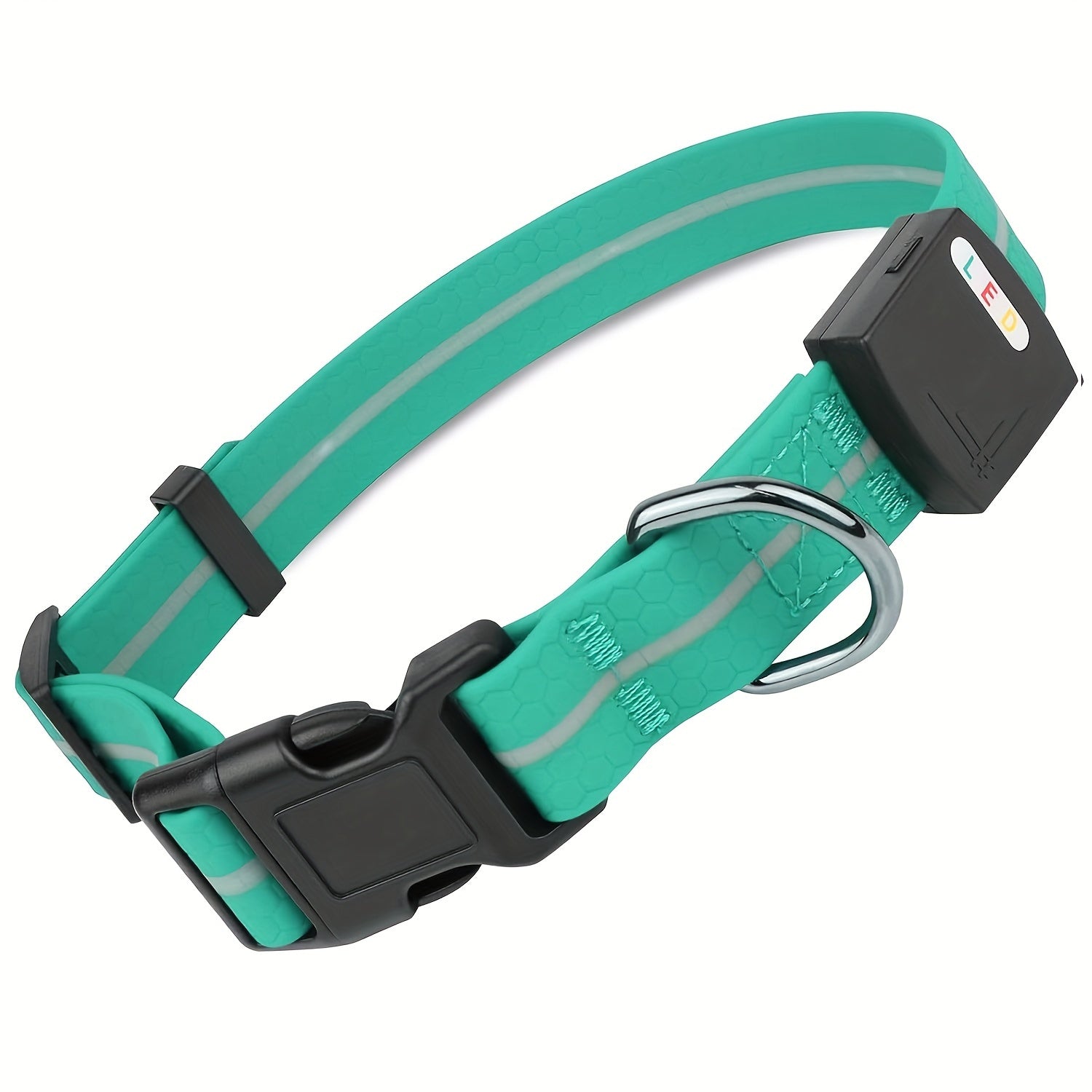 JOYTALE LED Dog Collar with AirTag Holder - USB Rechargeable, Nighttime Safety Light-Up Nylon Pet Collar for Small & Large Dogs